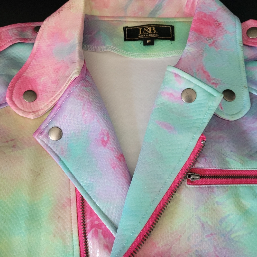 Biker looking tye dye jacket